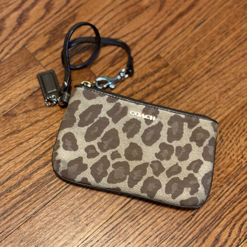 Coach cheetah small wristlet